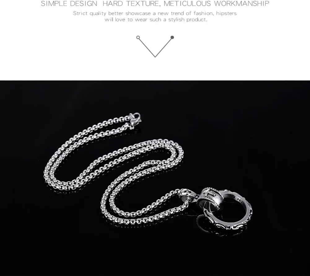 Cross Eternal Ring Pendant Necklace Stainless Steel Pendant Necklace for Men Women Best Friend Necklaces