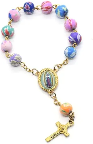 Crystal Cross Bracelet 6mm with Jesus Women Bracelet Bead Christ for Religious Prayer and Daily Accessories Chain Charm Beads Stone for Girl, Type 9