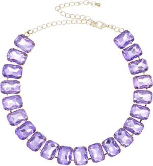 Crystal Rhinestone Choker Collar Necklace For Women Emerald Statement Piece Sparkly Colorful Crystal Neck Gold Chain Necklace