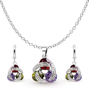 Crystalline Azuria Jewelry Sets For Women Wedding Bridal Jewelry Set With Necklace And Earring For Bride Cubic Zirconia Bridesmaid Jewelry