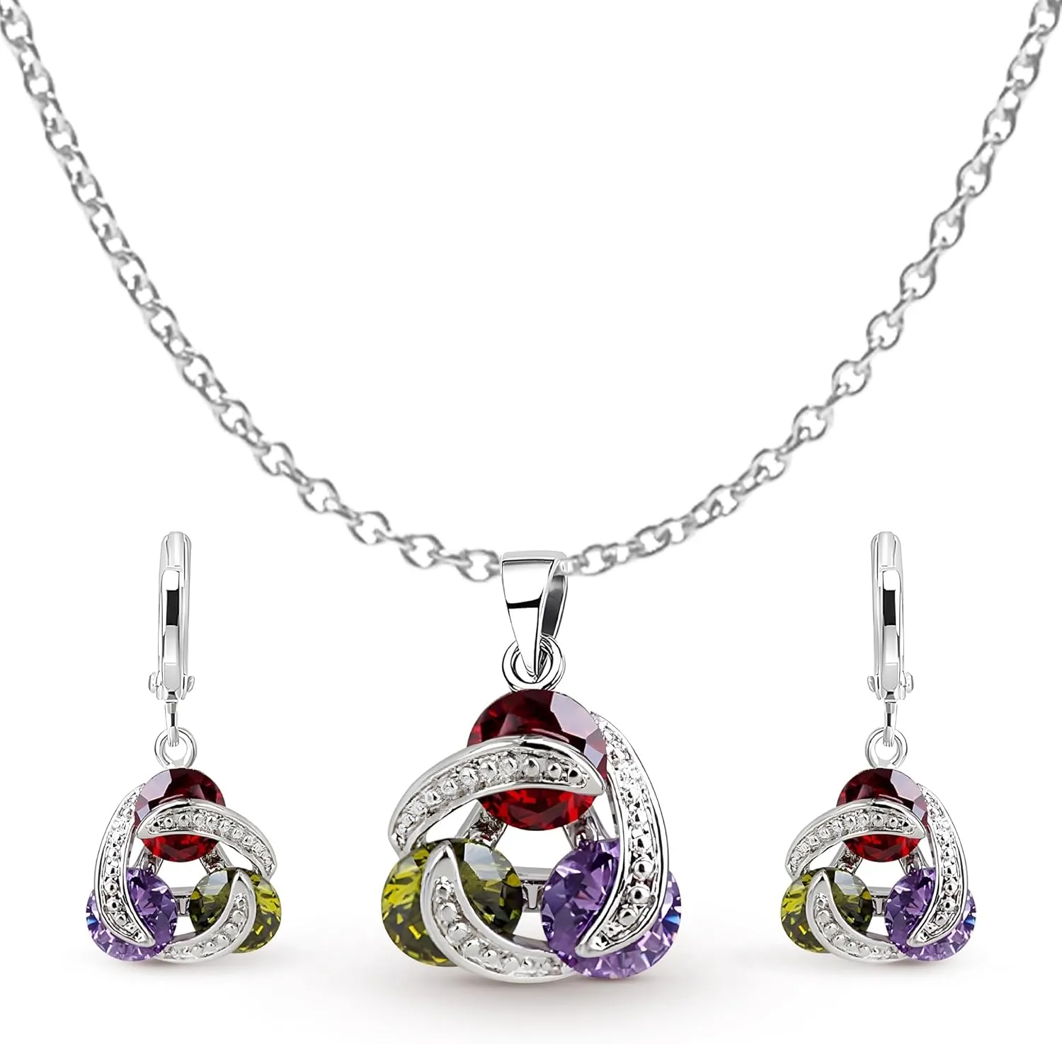 Crystalline Azuria Jewelry Sets For Women Wedding Bridal Jewelry Set With Necklace And Earring For Bride Cubic Zirconia Bridesmaid Jewelry