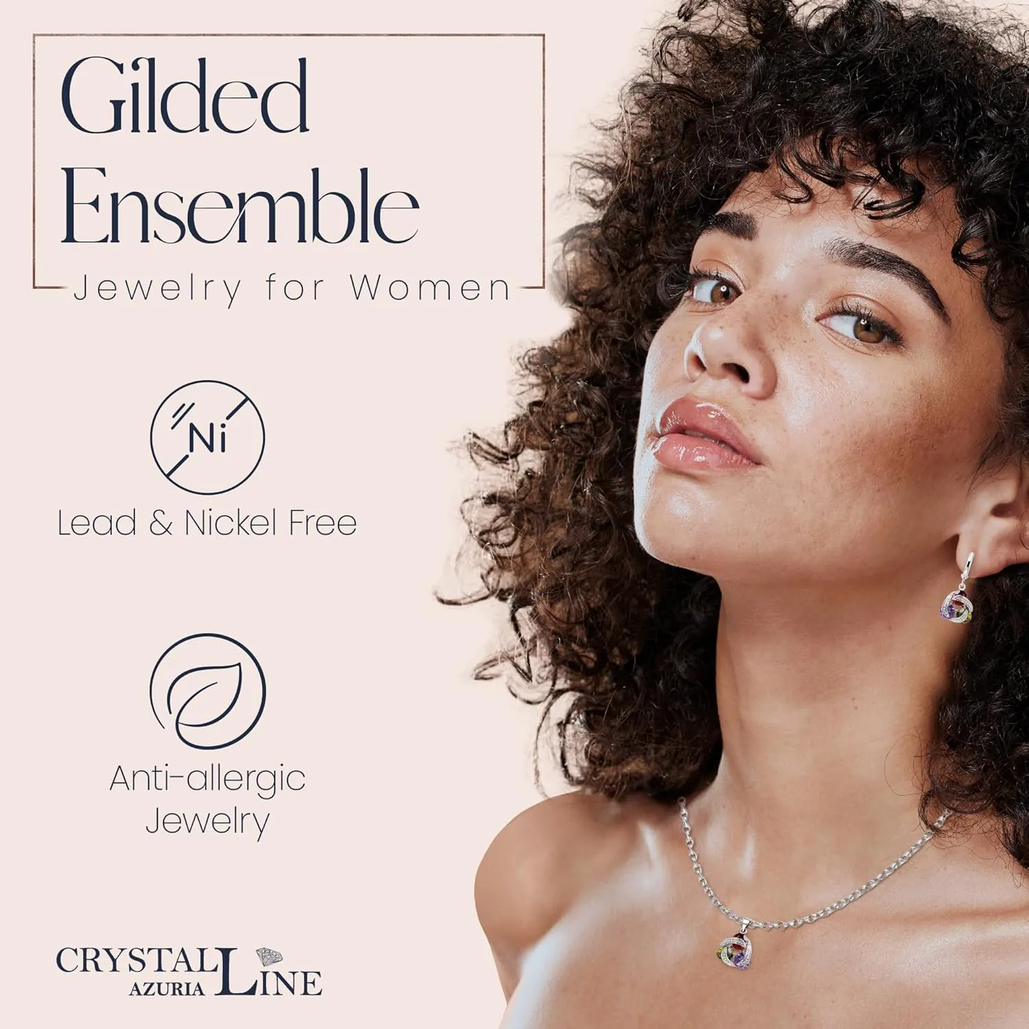 Crystalline Azuria Jewelry Sets For Women Wedding Bridal Jewelry Set With Necklace And Earring For Bride Cubic Zirconia Bridesmaid Jewelry