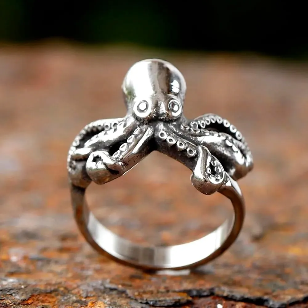 Cthulhu Stainless Steel Ring | Tentacle Octopus Sea Moster Ring | Unique Devil-Themed Jewelry