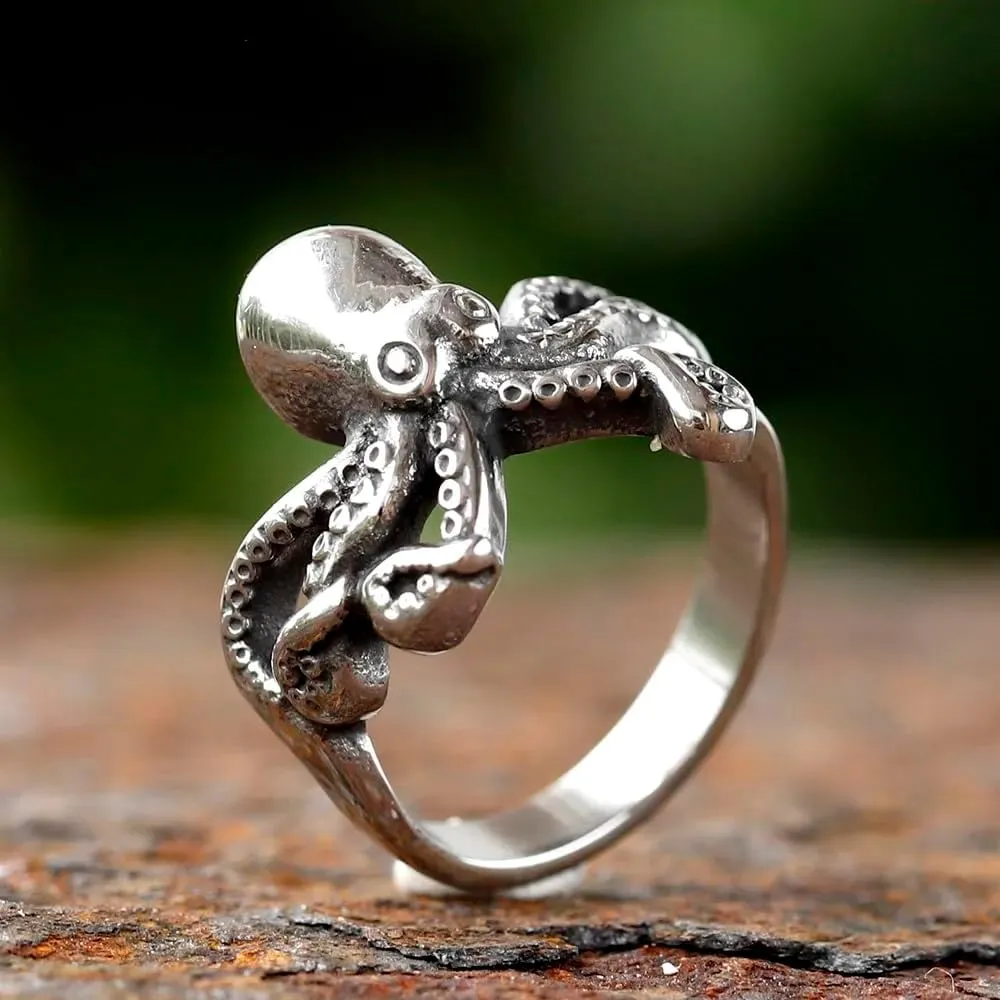 Cthulhu Stainless Steel Ring | Tentacle Octopus Sea Moster Ring | Unique Devil-Themed Jewelry