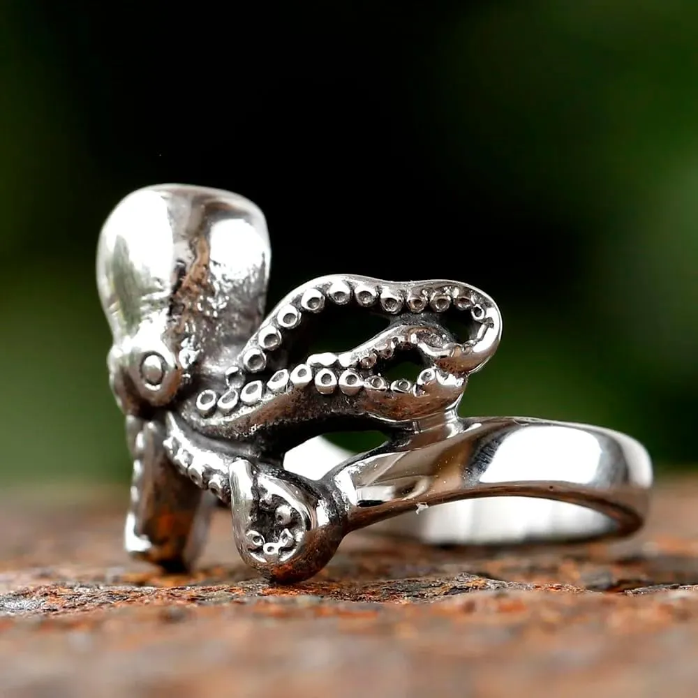 Cthulhu Stainless Steel Ring | Tentacle Octopus Sea Moster Ring | Unique Devil-Themed Jewelry