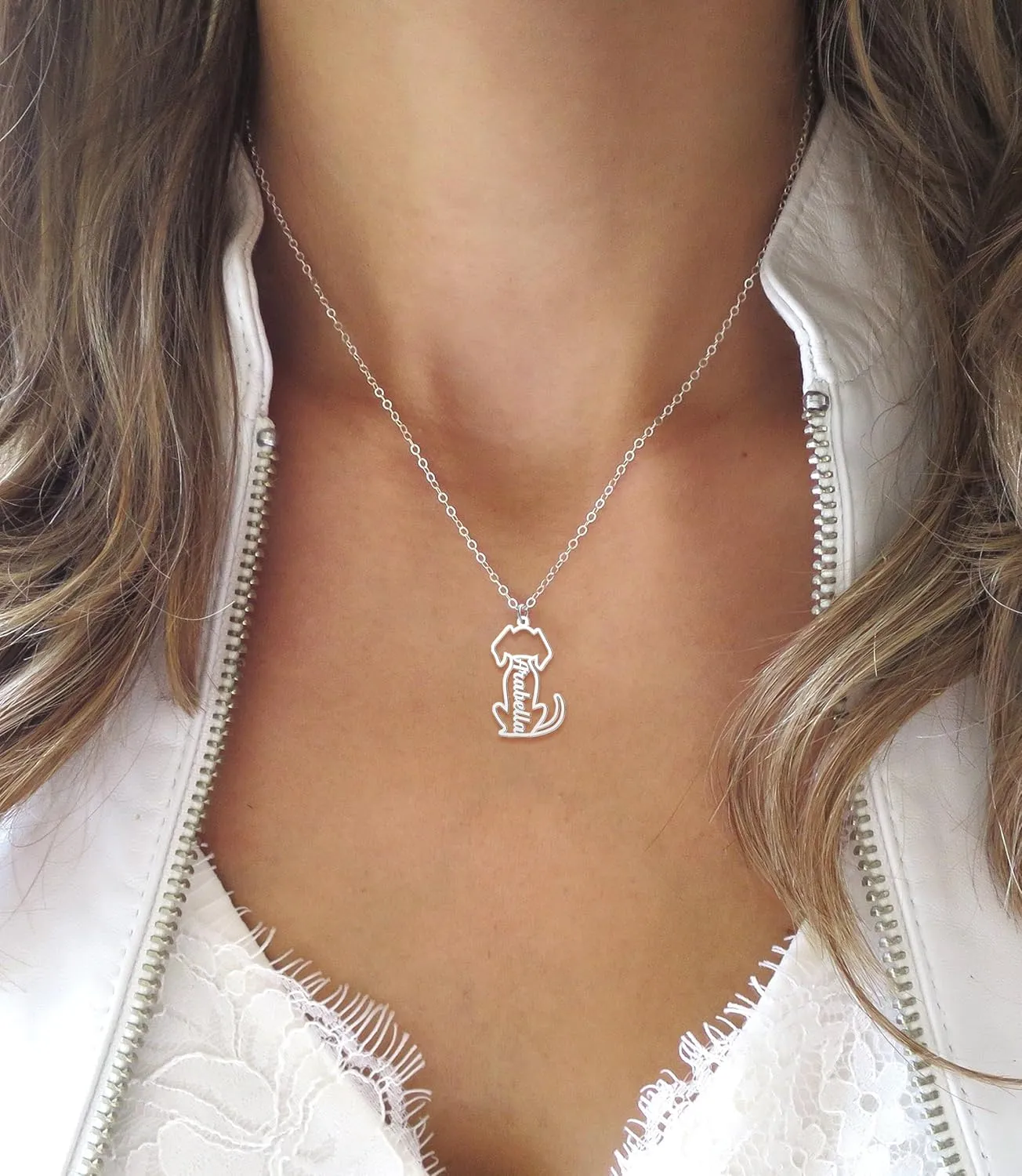 Custom Dog Name Necklace Personalized Nameplate Cat Pet Memorial Keepsake Pendant Necklaces for Women Men