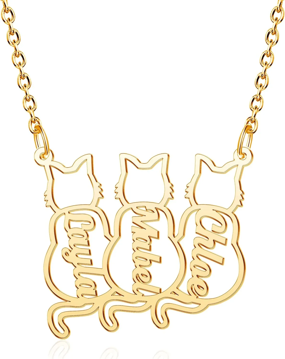 Custom Dog Name Necklace Personalized Nameplate Cat Pet Memorial Keepsake Pendant Necklaces for Women Men