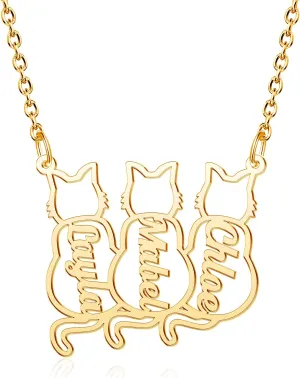 Custom Dog Name Necklace Personalized Nameplate Cat Pet Memorial Keepsake Pendant Necklaces for Women Men