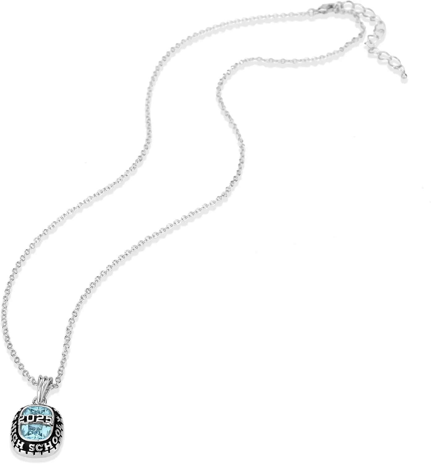 Custom Graduation Necklace - Personalized Sterling Silver Birthstone Necklace for Women & Men