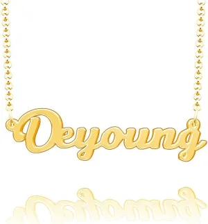 Customized Name Initial Necklace Custom Made Script Pendant