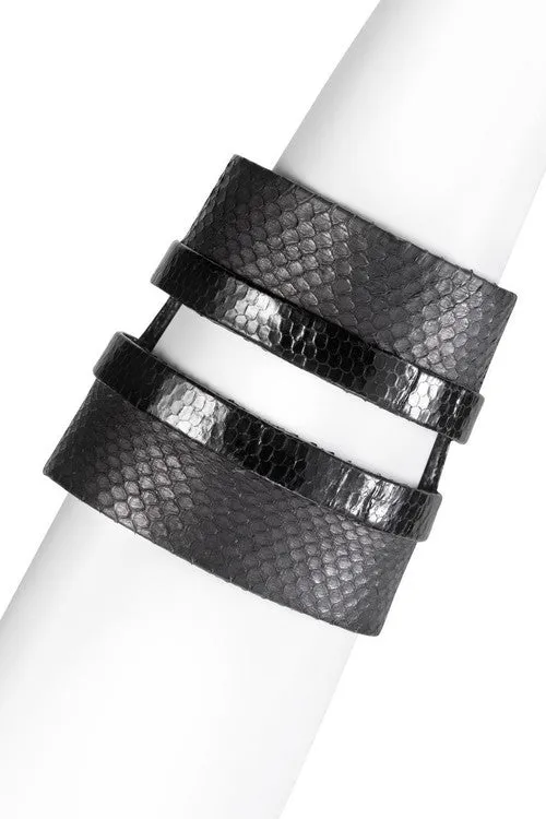 Cut-Out Large Snakeskin Cuff