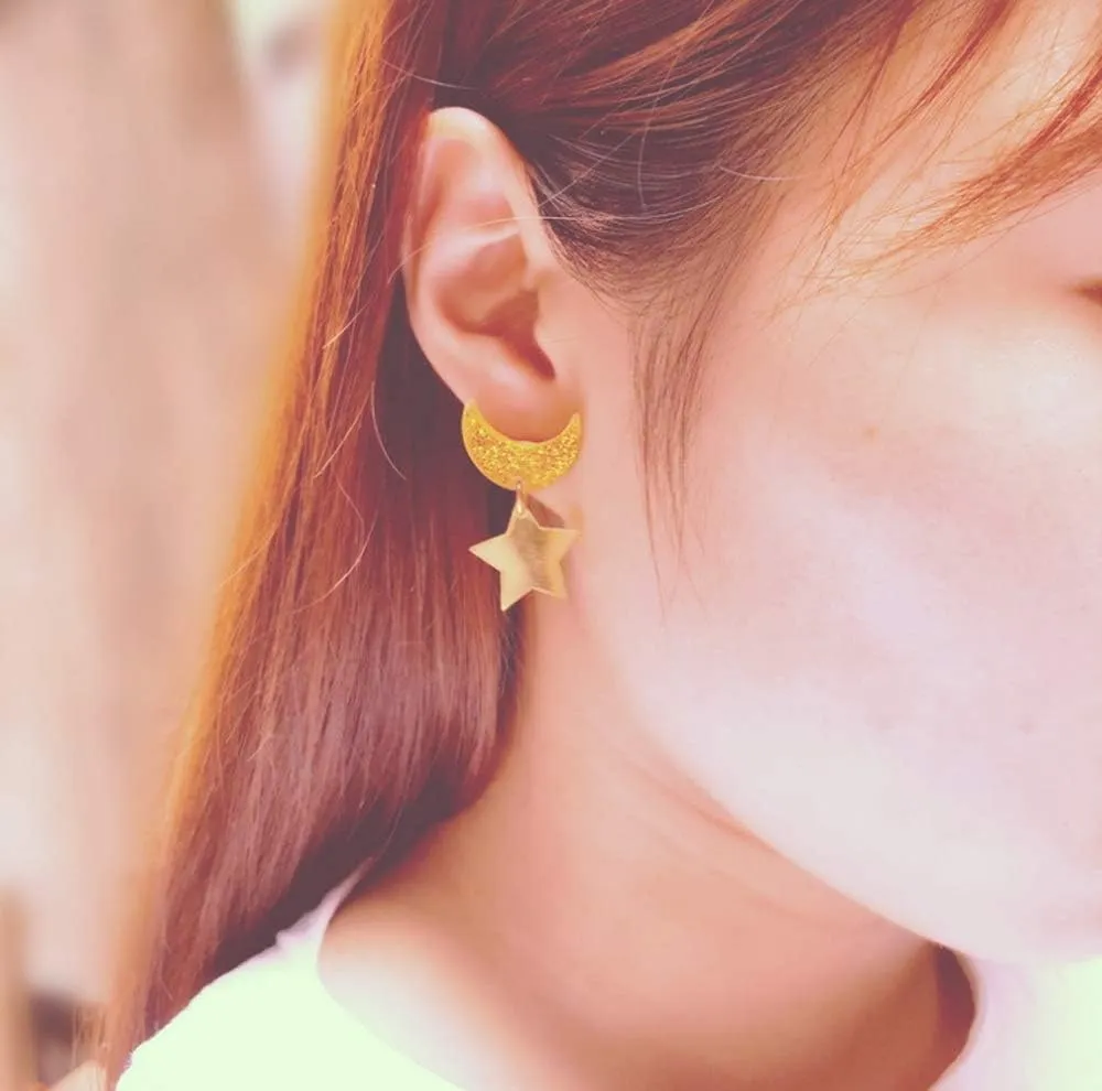 CutieJewelry Rainbow Cloud Colorful Lightning Dangle Stud Earrings