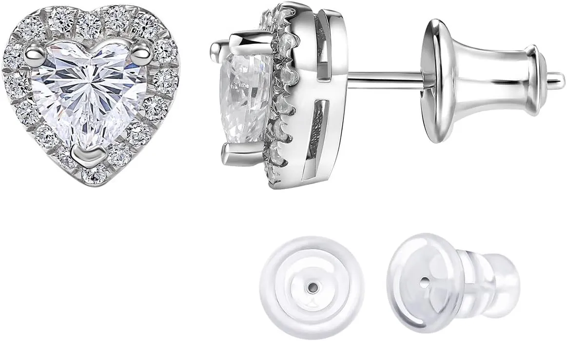 D Color VVS1 Clarity Moissanite Sparkle Stud Earrings for Women, Really Authentic Solid 925 Sterling Silver, Valentines Anniversary Birthday Mothers Day Jewelry, Ideal Gift for Her