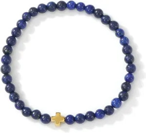 Dainty Cross Natural Healing Crystals Beaded Stretch Bracelet for Women,Handmade Boho Energy Stones Stress Relif Bracelet Fashion Jewelry Gift Sister Mom Best Friendship