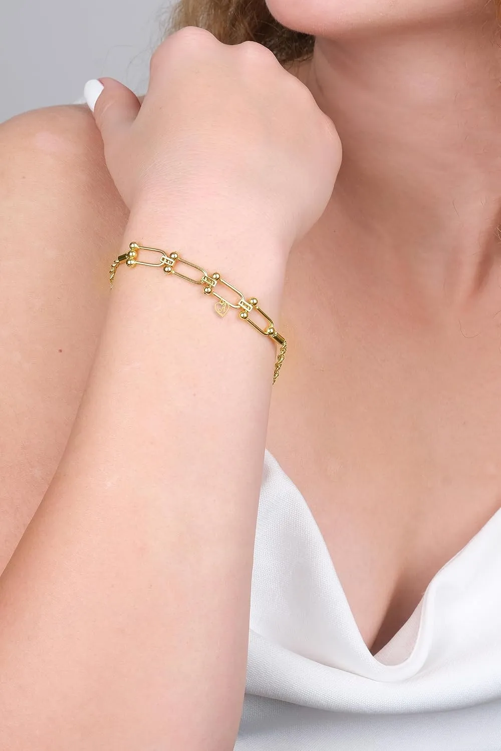 Dainty Solid 10k Gold Heart Initial Charm with Jump Ring