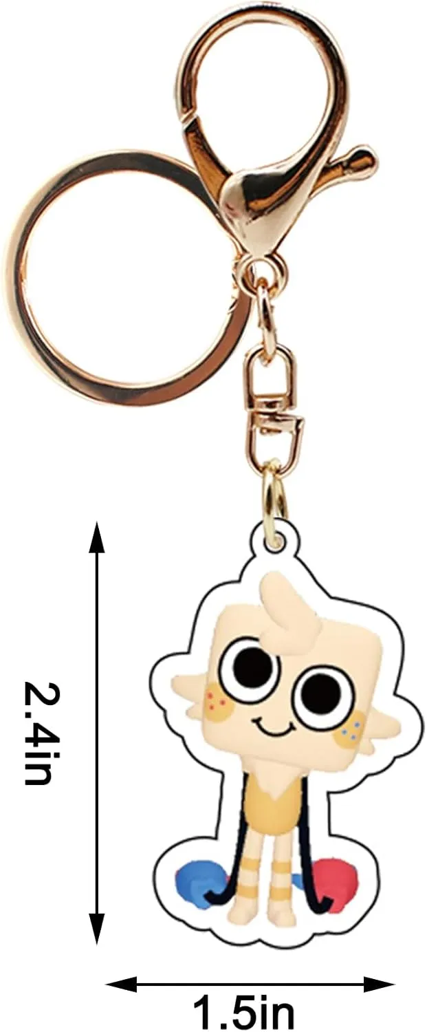 Dandys World Keychain Figures - Acrylic Pendant Keyrings, Vee Goob Cosmo Pebble & Dandy Worlds Merch