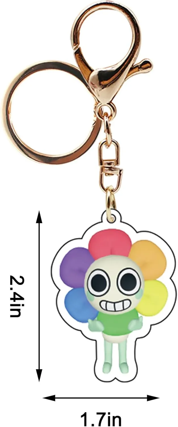 Dandys World Keychain Figures - Acrylic Pendant Keyrings, Vee Goob Cosmo Pebble & Dandy Worlds Merch