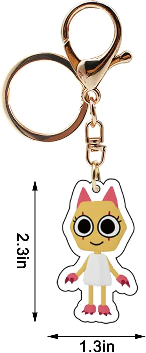 Dandys World Keychain Figures - Acrylic Pendant Keyrings, Vee Goob Cosmo Pebble & Dandy Worlds Merch