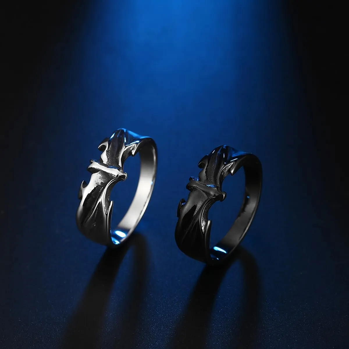 Dark Gothic Bat Ring Vampire Statement Rings Stainless Steel Ring Elegant Night Rings for Men