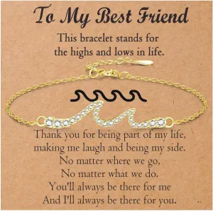 Daughter, Best Friend, Granddaughter Gifts for Women Wave Bracelet for Her for Birthday, Christmas, New Year