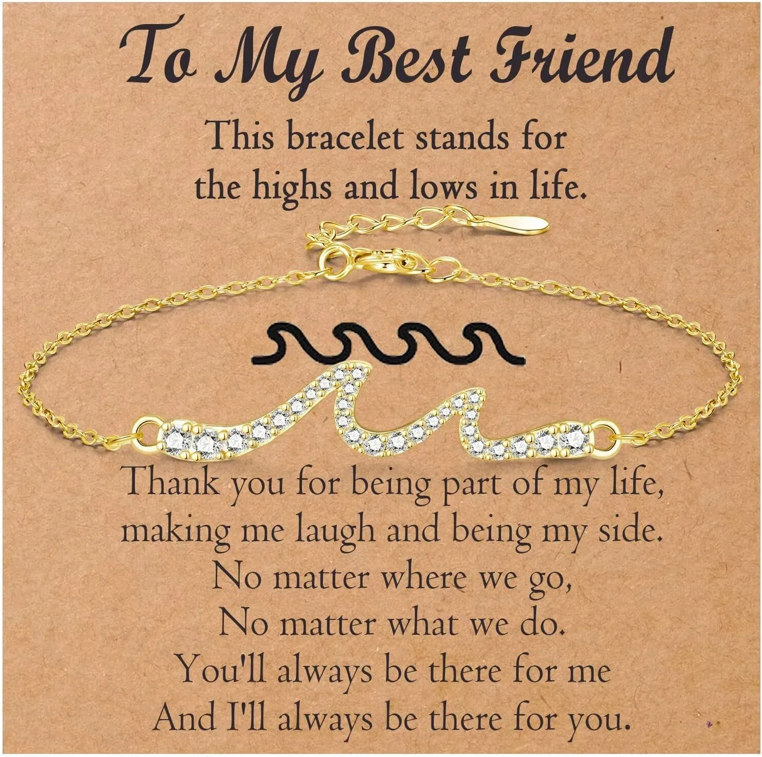 Daughter, Best Friend, Granddaughter Gifts for Women Wave Bracelet for Her for Birthday, Christmas, New Year