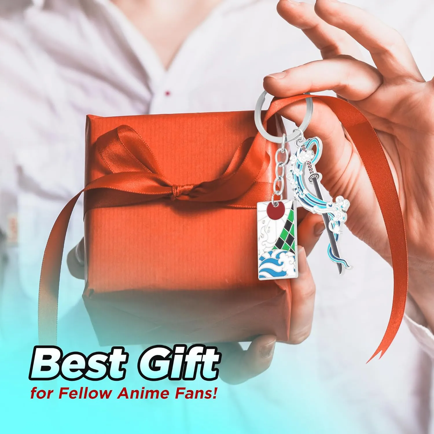 Demon Slayer Keychain, Key Ring Set for True Demon Slayer Fans, Anime Gifts with Durable Metal & Vibrant Color