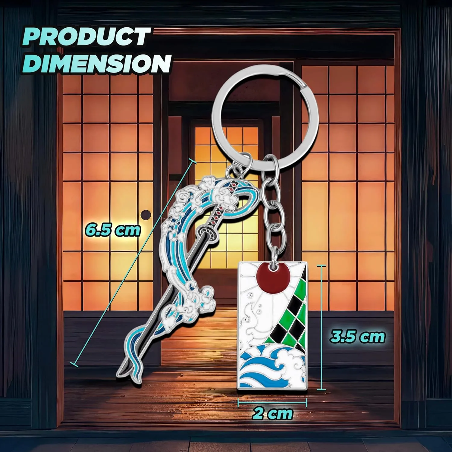 Demon Slayer Keychain, Key Ring Set for True Demon Slayer Fans, Anime Gifts with Durable Metal & Vibrant Color