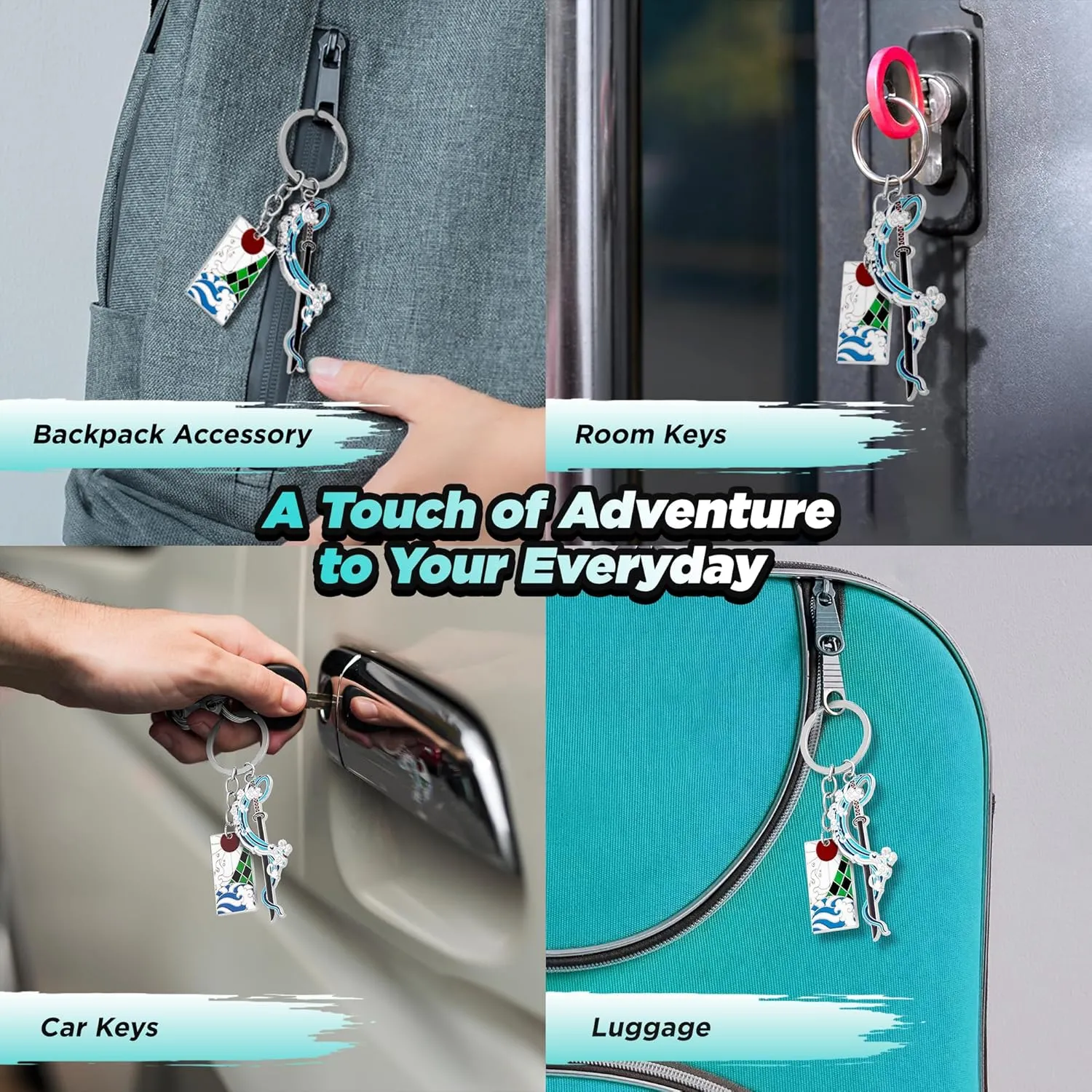 Demon Slayer Keychain, Key Ring Set for True Demon Slayer Fans, Anime Gifts with Durable Metal & Vibrant Color