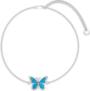 Diamond Butterfly Bracelet for Women 925 Sterling Silver Lab Grown Diamonds Jewelry Gifts for Mom Wife Girlfriend Daughter Sister Friend