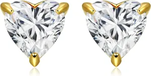Diamond Heart Earrings by Kylie Yang - 14K Gold-Plated, 304 Stainless Steel, Hypoallergenic, Jewelry for Women - Elegant Gift