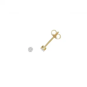 Diamond Jewellery 9ct Gold Diamond Round Illusion Set Studs ED114