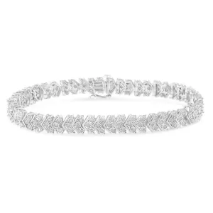 Diamond Miracle-Set Nested Chevron Link