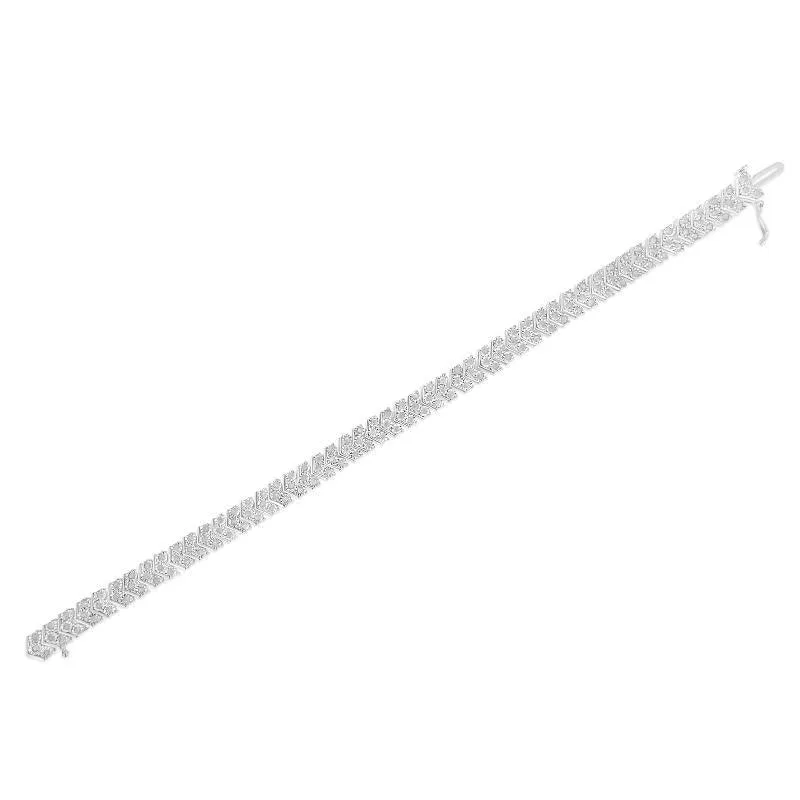 Diamond Miracle-Set Nested Chevron Link