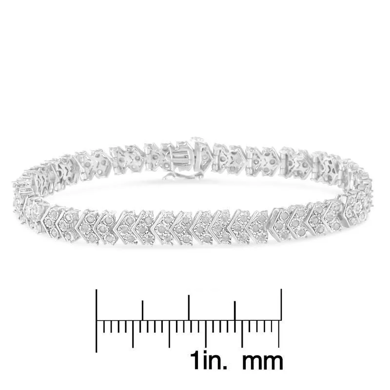 Diamond Miracle-Set Nested Chevron Link