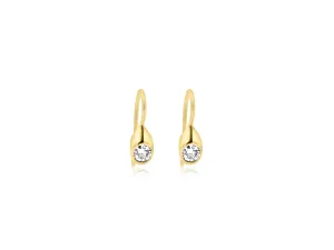 Diamond Organic Bezel Drop Earrings