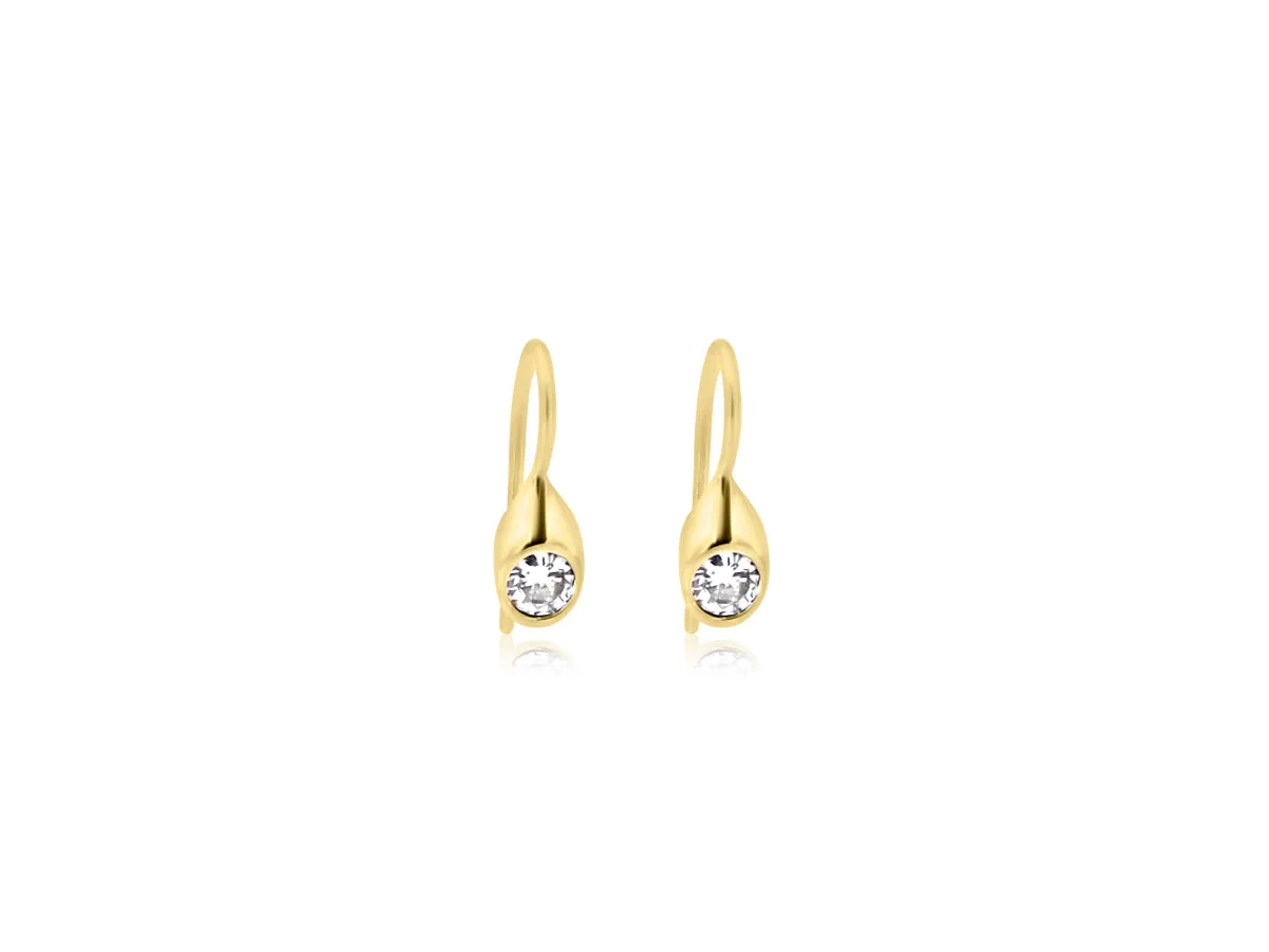 Diamond Organic Bezel Drop Earrings