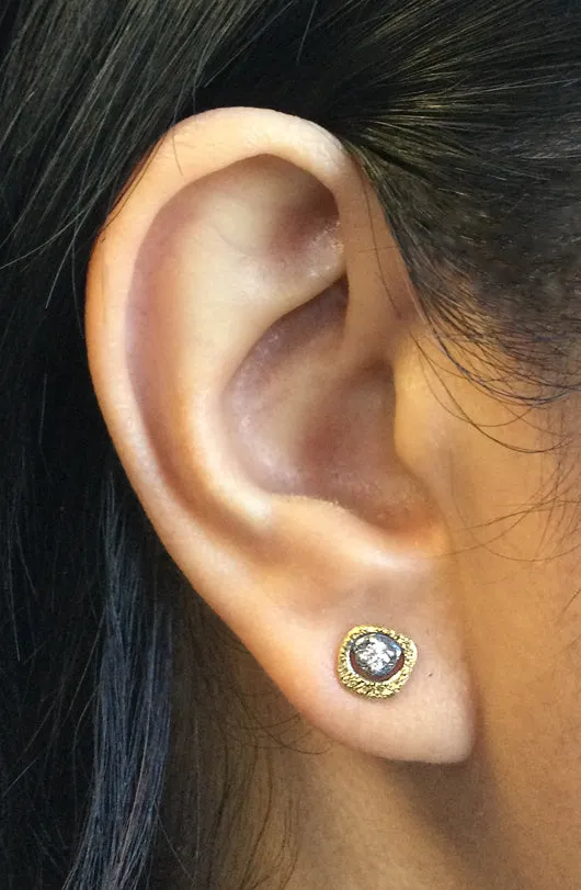 Diamond Pebble Stud Earrings