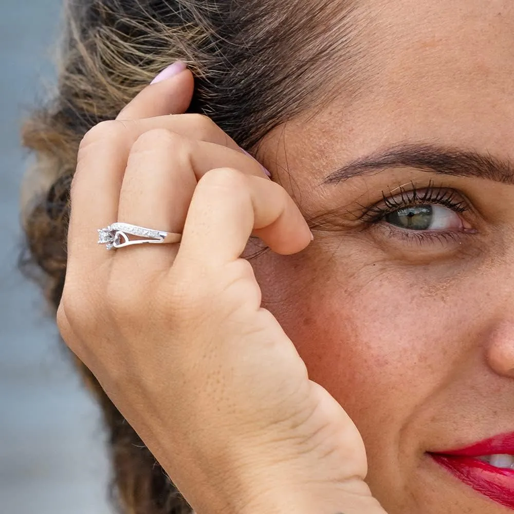 Diamond Promise Ring Natural Diamonds Sterling Silver 1/10 cttw (H-I Color, I2-I3 Clarity)