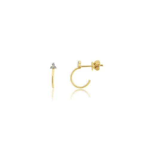 Diamond Trio Huggie Studs