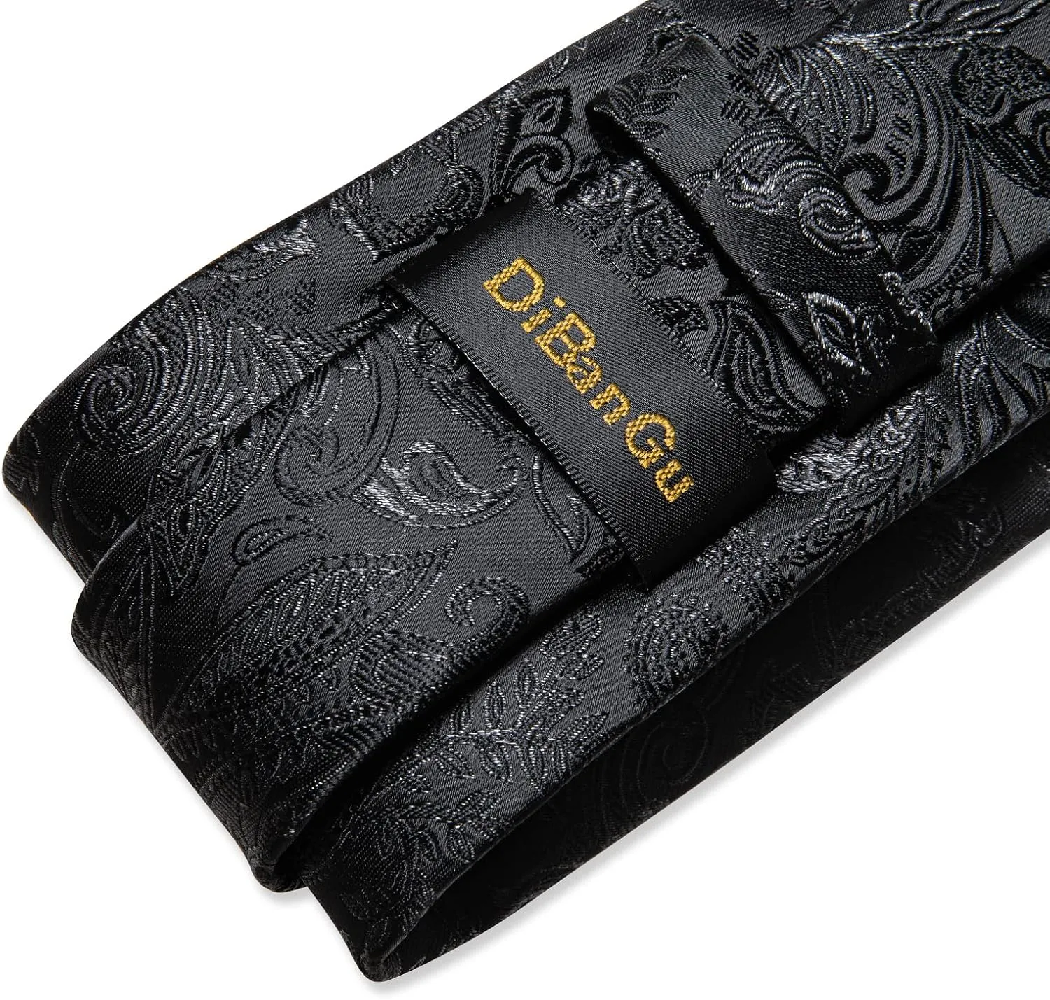 DiBanGu Silk Paisley Ties for Men Woven Necktie and Pocket Square Tie Clip Cufflinks Set Party Wedding Tie with Gift Box