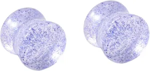 Ear Expander Plug Acrylic Ear Gauges Women Men Blue Sequin Ear Tunnels Body Piercing Jewelry, 2PCS, 4MM - 20MM