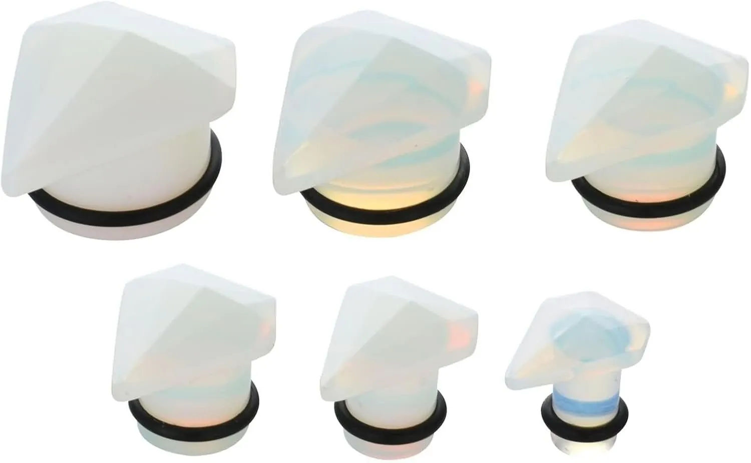 Ear Piercing Plug Tunnel Acrylic Ear Gauges Men and Women Multicolor Irregular Stone Ear Tunnels Expander, 2PCS, 6MM/8MM/10MM/12MM/14MM/16MM