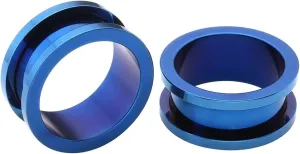 Ear Tunnel Set, 1 Pair Ear Gauges Stainless Steel Blue Hoop Women and Men Plugs Gauges