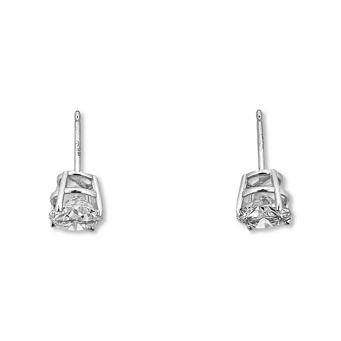 EGL & IGI Graded 2.02ctw Round Brilliant Natural Diamond Stud Earrings in 14k White Gold