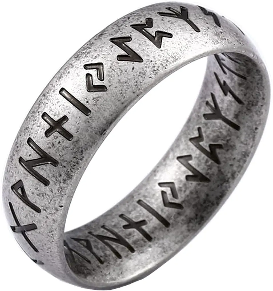 Elder Futhark Ring - Nordic Alphabet Design Viking Jewelry Rings