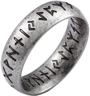 Elder Futhark Ring - Nordic Alphabet Design Viking Jewelry Rings