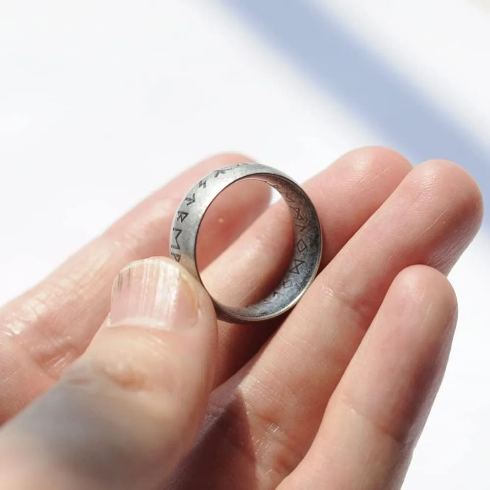 Elder Futhark Ring - Nordic Alphabet Design Viking Jewelry Rings
