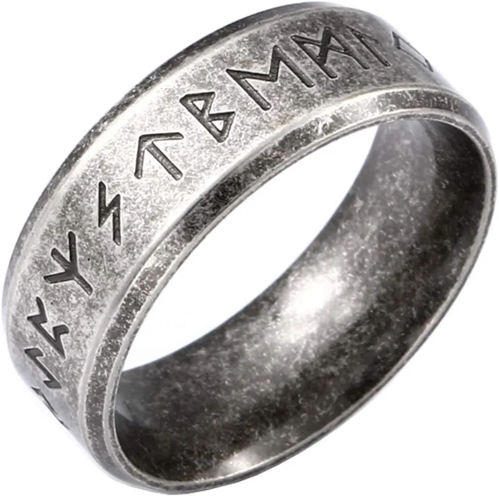 Elder Futhark Ring - Nordic Alphabet Design Viking Jewelry Rings