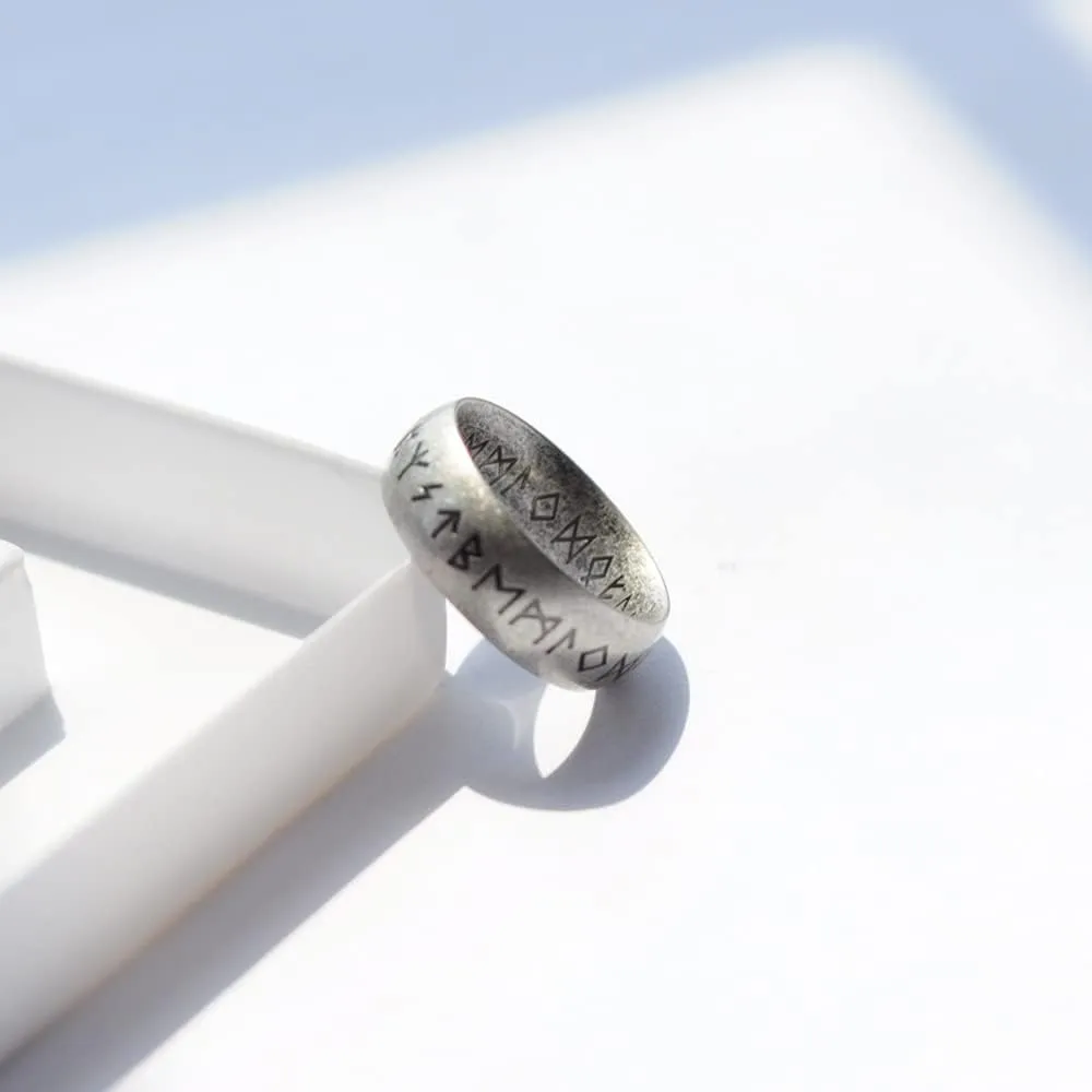 Elder Futhark Ring - Nordic Alphabet Design Viking Jewelry Rings