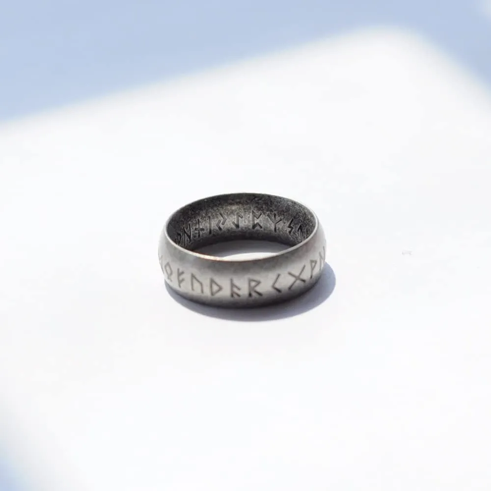 Elder Futhark Ring - Nordic Alphabet Design Viking Jewelry Rings